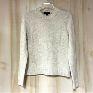 Banana Republic Grey White Heather Cotton Blend Sweater Sz S Crew Neck